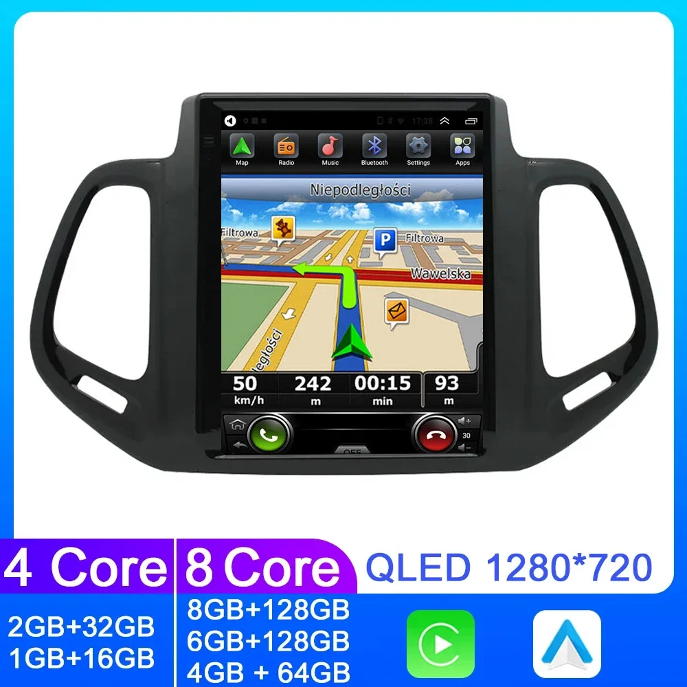 Android 13 для Jeep Compass 2 MP 2017 - 2019 2020 автомобильное радио видео мультимедийный плеер