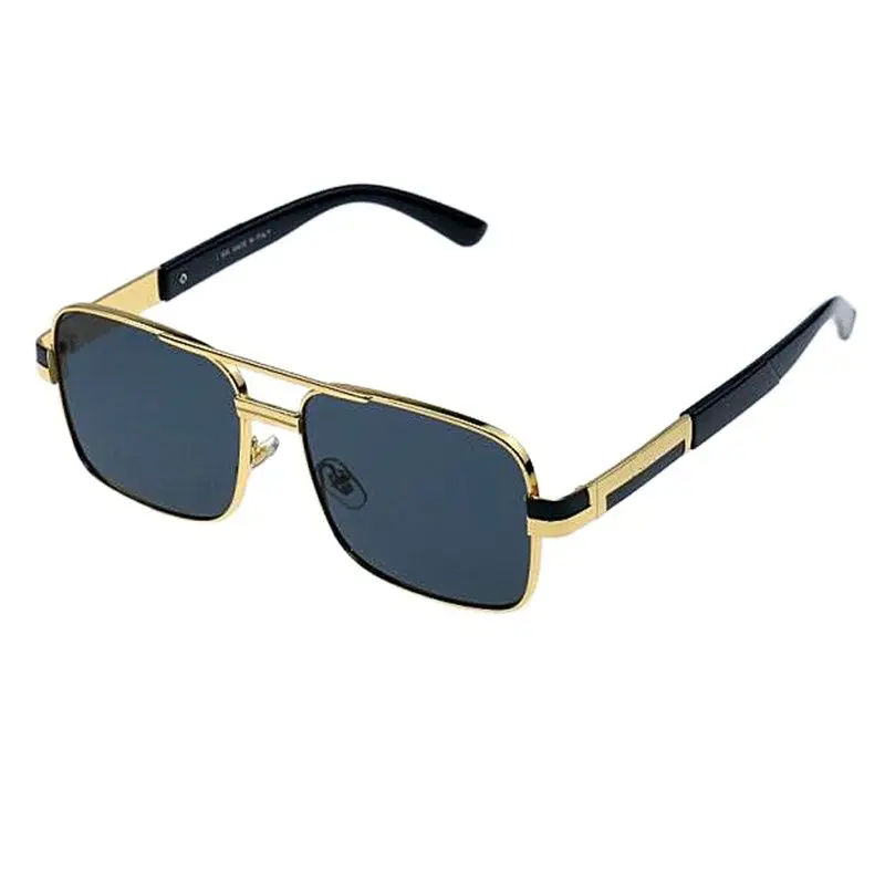 

Full metal gold square glasses New rectangular sunscreen mirror Designer quality color changing mirror Outdoor leisure sunglasse