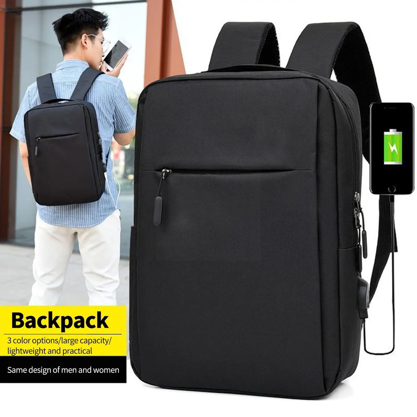 

Travel Backpack Men Business Aesthetic Backpack School Capacity Bag Waterproof 17.3 USB Laptop Fashion Large Expandable L0J7