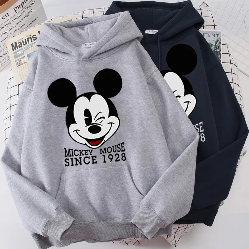 

Disney 2022 Cartoon Print Sweatshirt Men Funny Hip Hop Mickey Mouse Print Autumn and Winter Fashion Harajuku Style Hoodie Men
