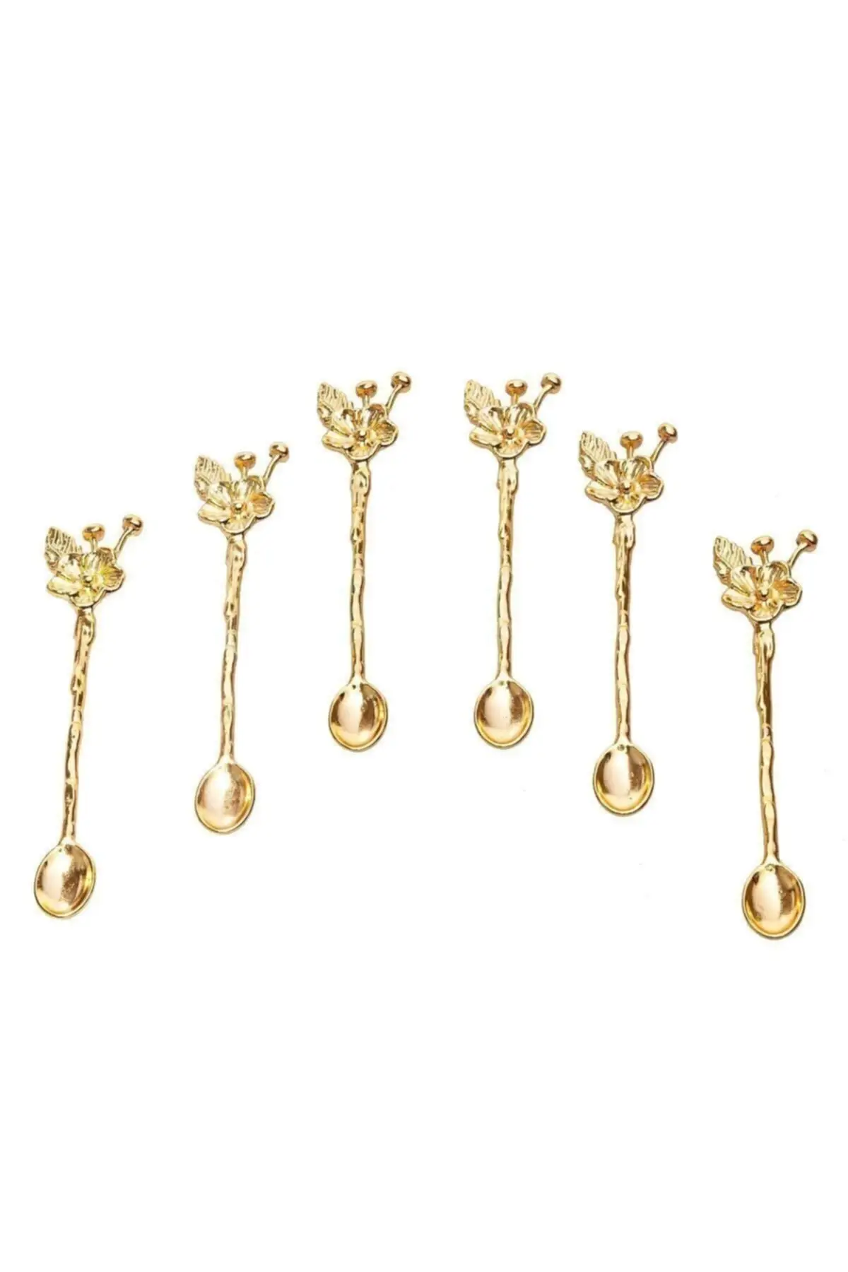 

Gold plated Japanese 6'lı tea spoon with rose Gold color Tea Spoon Set 6 PCs, Gold plated, Gold