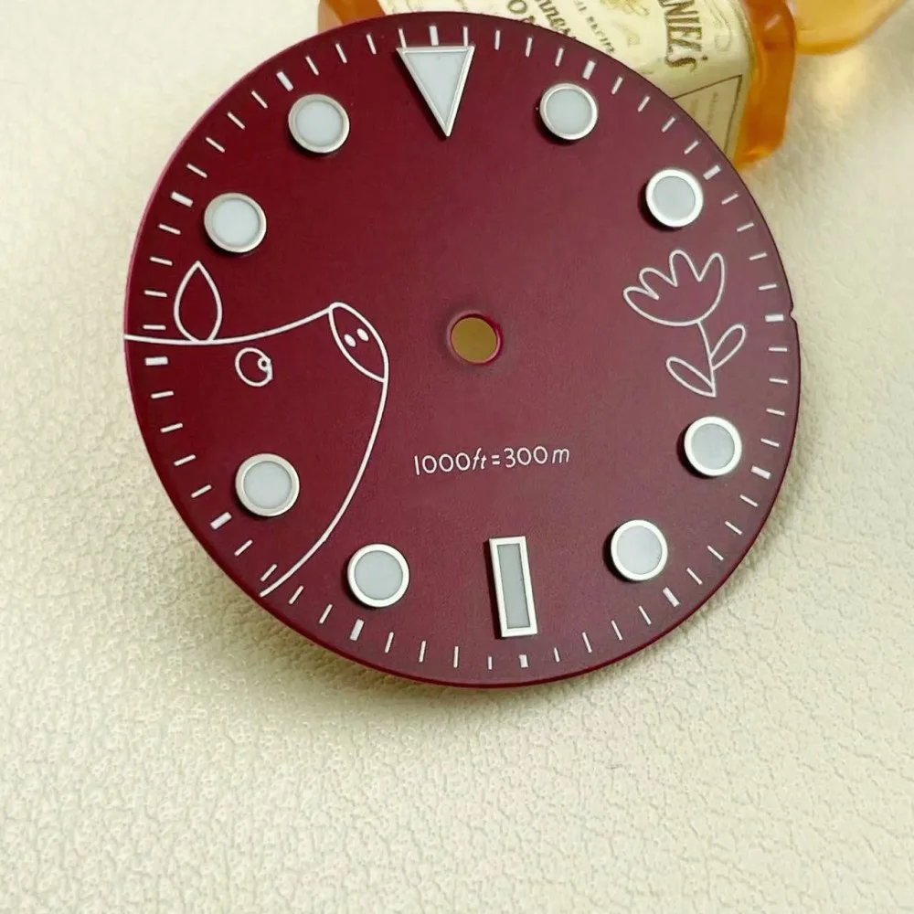 New 8215 Calendarless Dial Ice R mark Blue Luminous 2836 Modified Cartoon Diving Watch Literally Watch Accessories