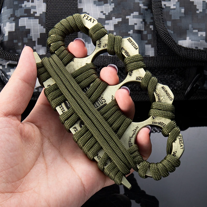 

Brass knuckles ring ring car mounted self-help equipment Legal self-defense weapons Thickened hand brace fist clasp