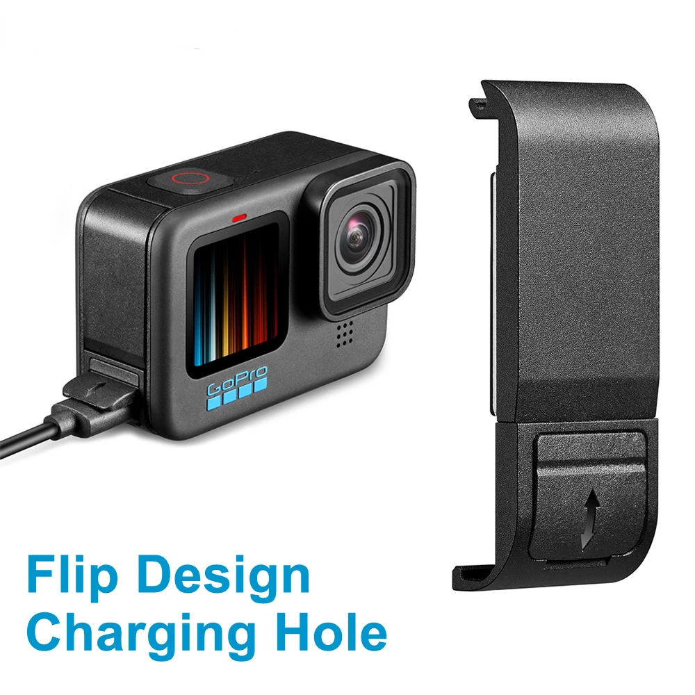 Flip Battery Side Cover for GoPro Hero 11 10 9 Black Removable Battery Door Lid Charging Case Port for Go Pro 10 9 Accessories enlarge