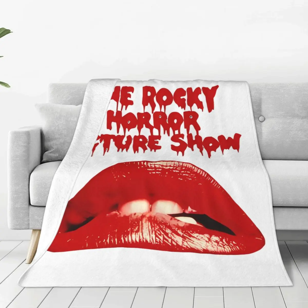 

Rocky Horror Movie Show Blanket Bed Cover Bed Plush Bed Blanket Ins Wind Decorative Sofa Blanket red lips washable microfiber