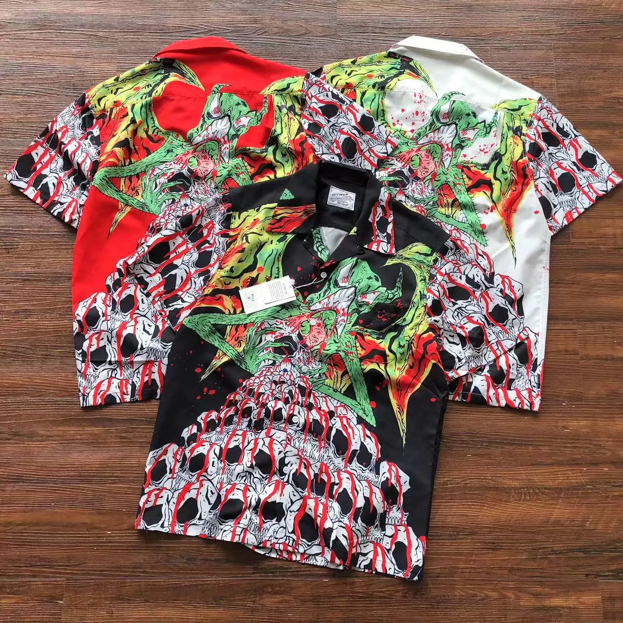 

Гавайская пляжная рубашка с принтом черепа, мужская и женская Свободная рубашка с карманами и лацканами