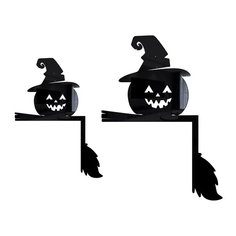 

Black Pumpkin Decal Ornaments Halloween 3D Switch Sign Acrylic Adhesive Pumpkin Wall Stickers Creative DIY Decal Home Decor