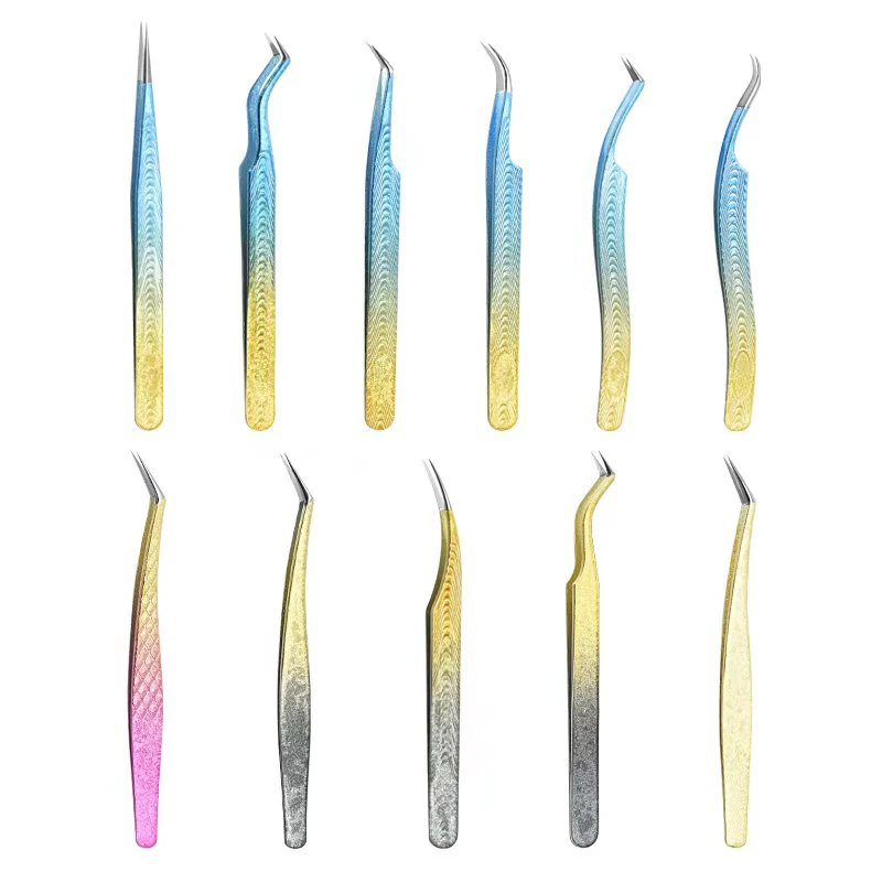 

YGirlash Ice Flower Anti-static 3D Accurate Perfect Closure Eyelash Tweezers Lash Extension Supplies Makeup Tools Own Logo