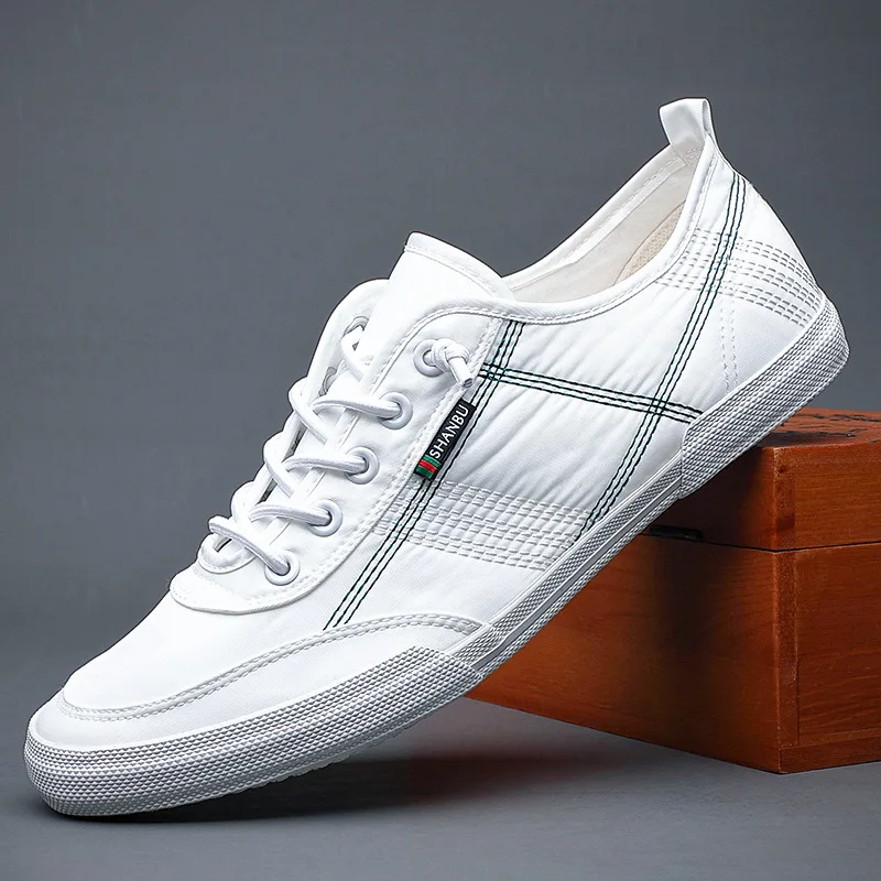 

Loafers Lopen Mannen Schoenen Mannen Casual Schoenen 2021 Lente Lace-Up Zweet-Absorberend Ademend Nieuwe Casual Canvas Sneakers