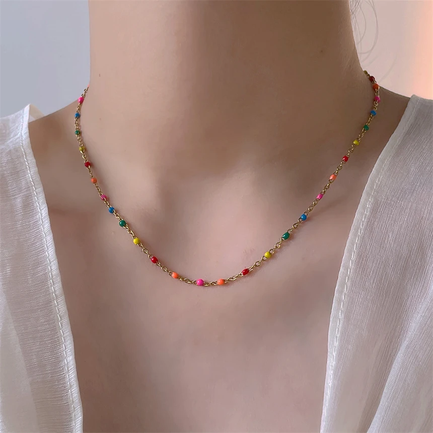 Цепочка с подвеской в виде гороха, из нержавеющей стали 316L Цепочка с подвеской в виде гороха, из нержавеющей стали 316L