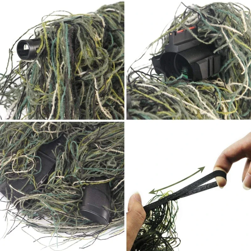 Ghillie Крышка Ствольной Коробки для винтовки Wrap Синтетический с эластичным