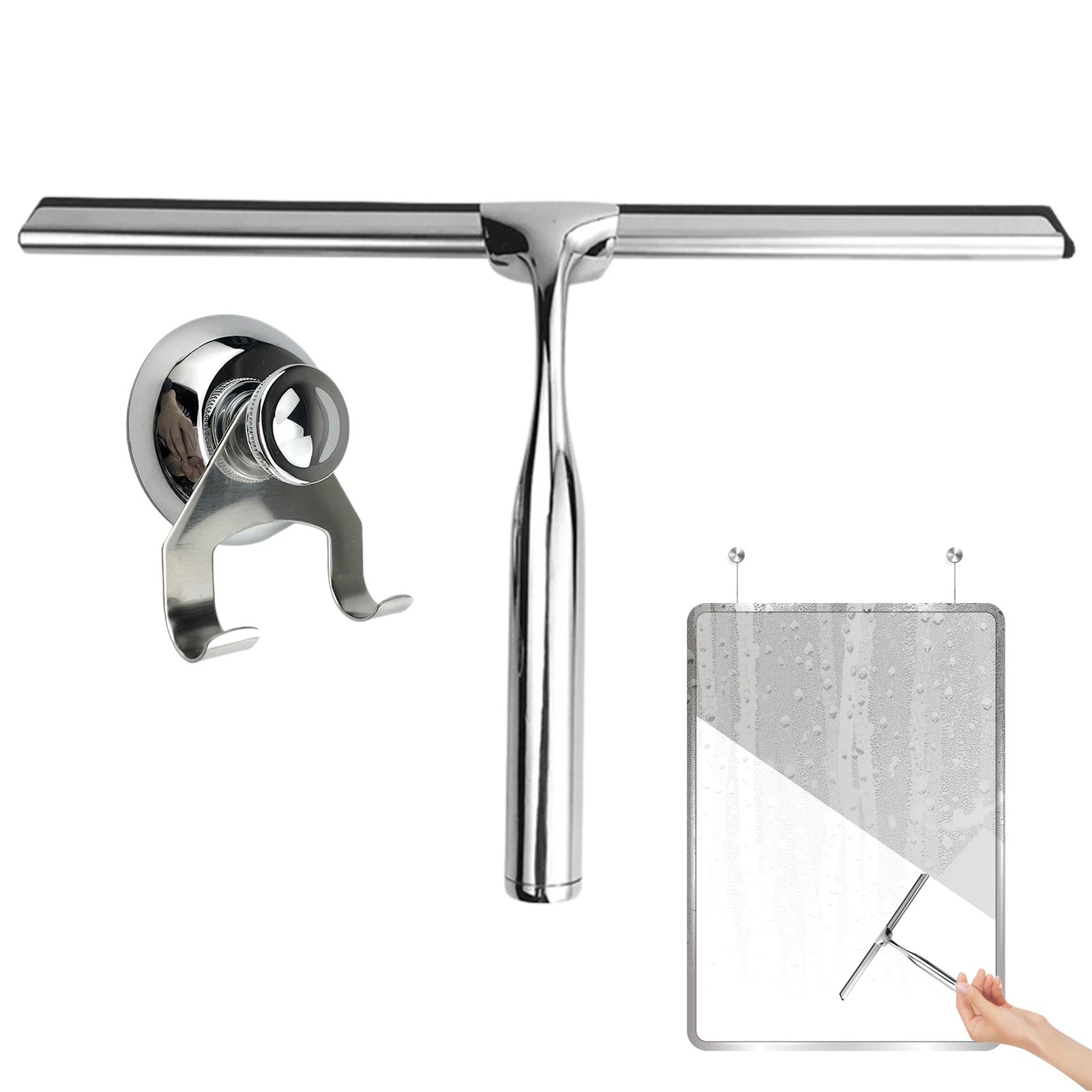 

Shower Squeegee Window Glass Wiper Scraper Cleaner With Hook Bathroom Mirror Wiper Scraper Glass Cleaning Accessories