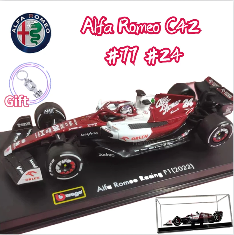 

Bburago 1:43 Alfa Romeo C42 2022 F1-75 RB18 RedBull F1 Formula Car Die Cast Vehicles Collectible Model Racing Toys Acrylic Box
