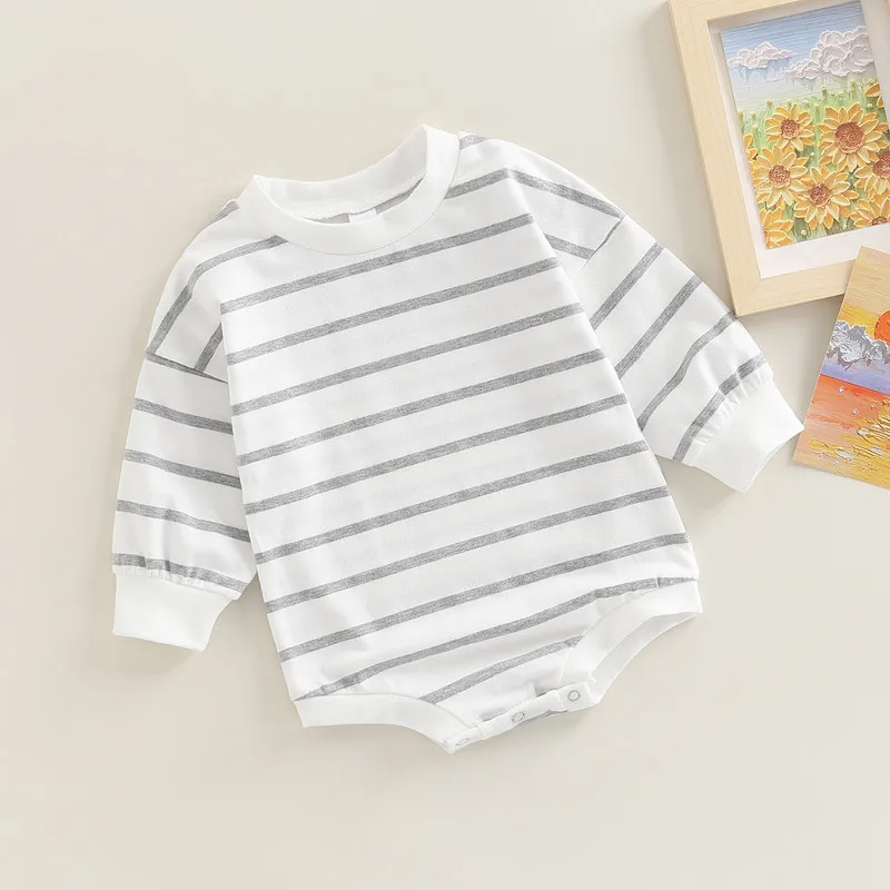 

Зимнее боди для новорожденных мальчиков и девочек, Осеннее Полосатое боди с длинным рукавом и круглым вырезом, зеленое треугольное боди