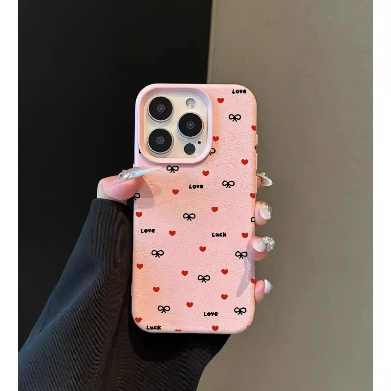 Фото Силиконовый чехол для телефона с милым бантом для iPhone 13 Pro Max 17 15 14 16 12 11 Pro Max Pro 16E Plus, противоударный чехол с узором личи №5