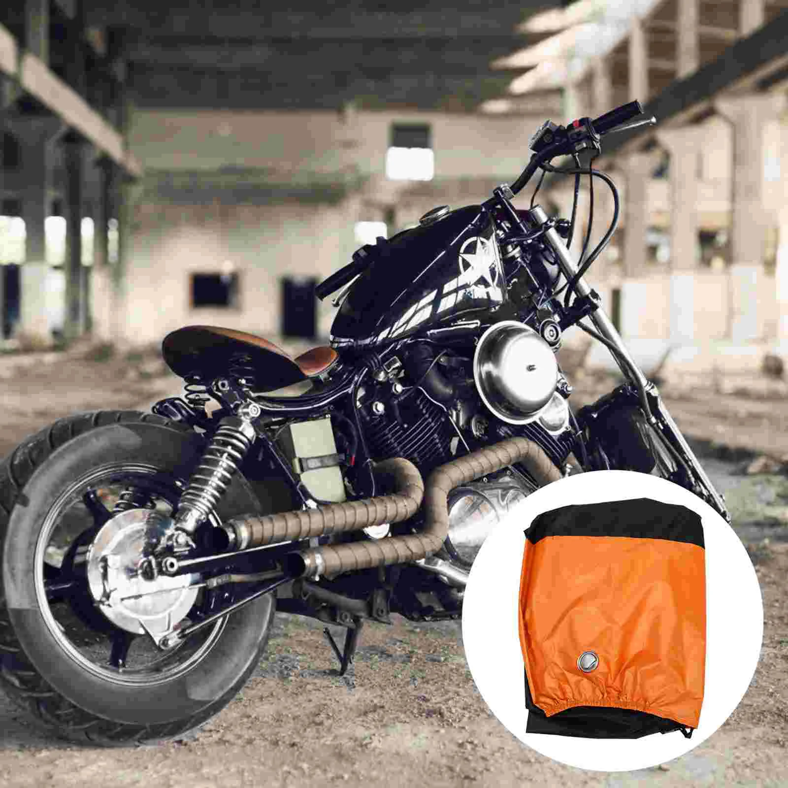 

Motorcycle Cover Motorbike Rain-Proof Sun Protector Protective Waterproof Dust-proof Silver Coated Cloth