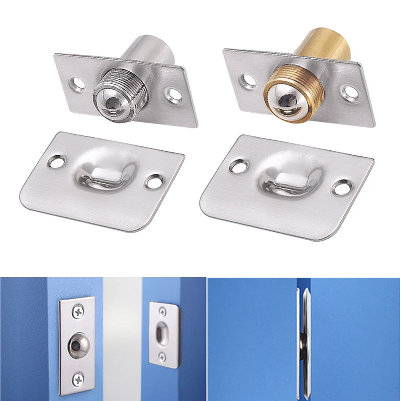 

1PCS New Adjustable Invisible Wooden Cabinet Door Top Beads Lock Closet Ball Catch Latch Catcher Stainless steel Door Beads Lock