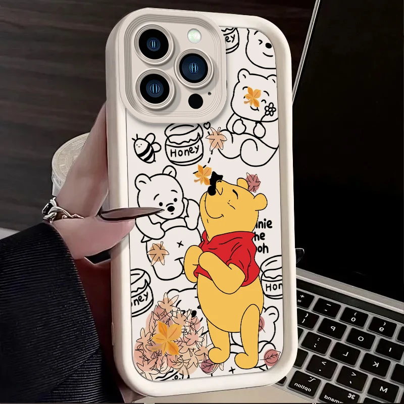 Фото Чехол Disney Pooh Bear Eeyore для iPhone 16, 15, 14, 13, 12, 11 Pro Max XS X XR 8 7 6S 6 Plus SE 2020, противоударный чехол из жидкого силикона №4