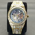 Nowy Top marka luksusowe szkielet automatyczne mechaniczne zegarki męskie mężczyźni Tourbillon moda wodoodporny zegarek Hip Hop męskie zegarki