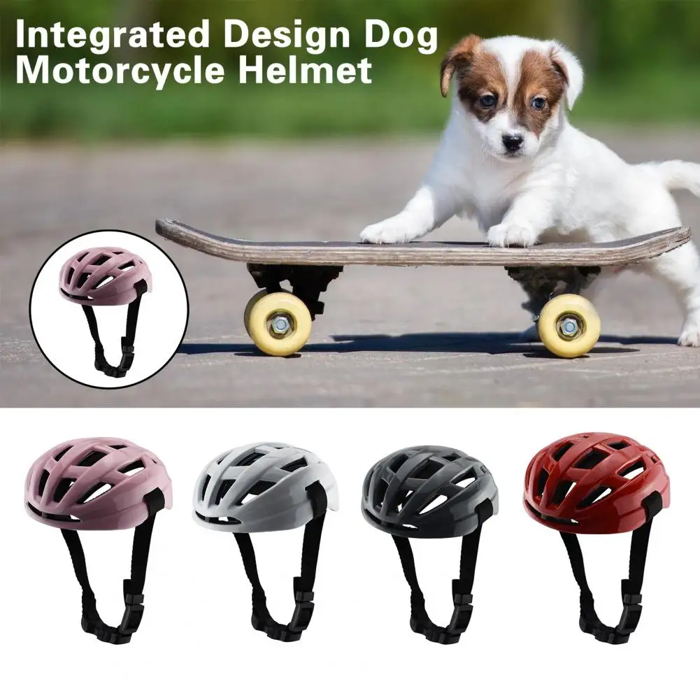 

Pet Headgear Multiple Ventilation Holes Dressing Up with Pad Buckle Adjustment Safe Take Pictures ABS Integrated Design Pet Helm