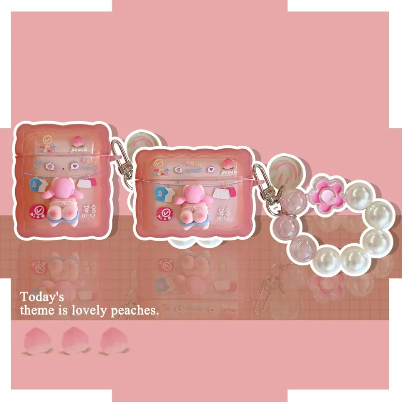 

Cartoon Cute 3D Stereo PP Girl Case for Apple AirPods 1 2 3 Pro Cases Cover IPhone Bluetooth Earbuds Earphone Air Pod Pods Case