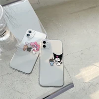 bandai creative cartoon kulome and melody clear silicon ladies phone case for iphone 7 8plus xr xs xsmax 11 12 13 pro max case