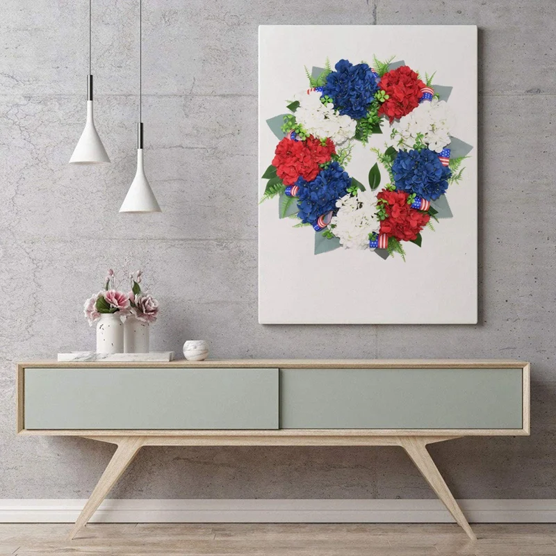 Популярный искусственный венок гортензии американский патриотический День