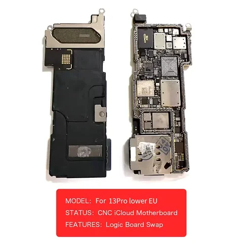Материнская плата с ЧПУ-резкой для iPhone 13 Mini Pro MAX, логическая плата, полированный процессор, радиочастотный коммутатор, базовая полоса процессора, версия США и ЕС, без платы NAND