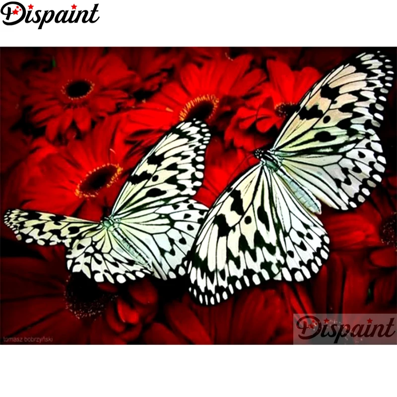 Dispaint полная квадратная/круглая дрель 5D DIY алмазная живопись &quotЦветочная