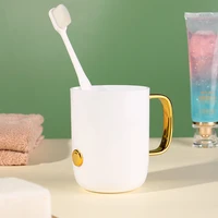 1pcs simple white gold mouthwash cup bathroom toothbrush cup hotel accessories high quality cup home daily necessities