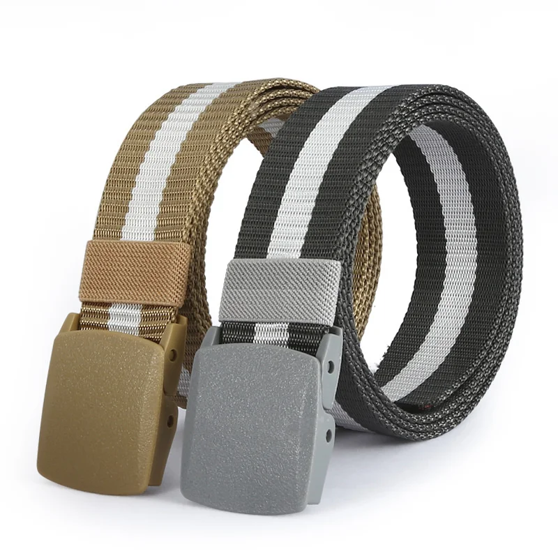 

Environmental protection plastic buckle nylon belt men's and women's outdoor leisure quick drying woven belt without metal anti