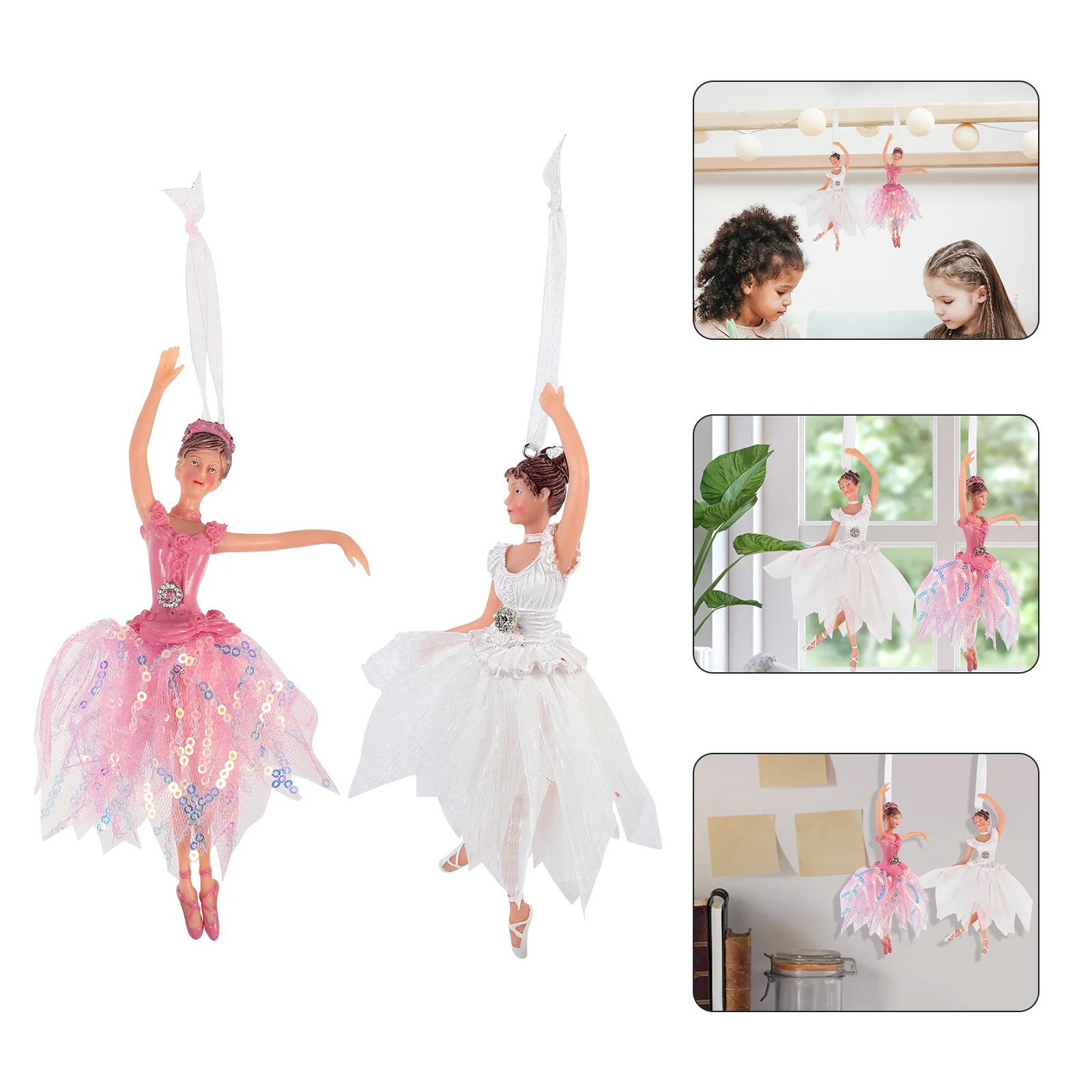 

Ballerina Girl Posing Dancing Pendant Festival Hanging Christmas Craft Ornaments Dancer Decorations Tree Plush Baby