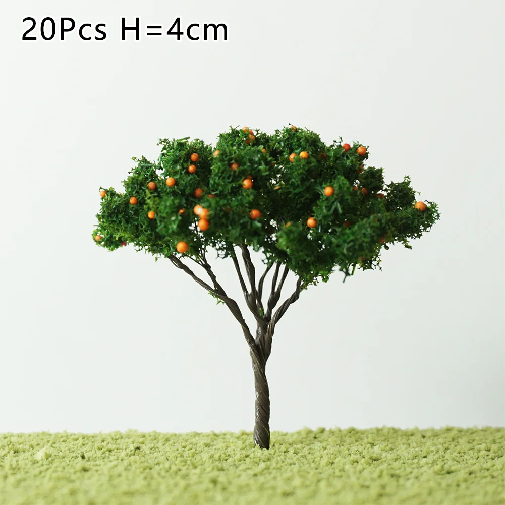

20Pcs 4cm Fruit Tree Model Green Artificial Tree Train Railroad Landscape Scene Layout Garden Decoration Crafts