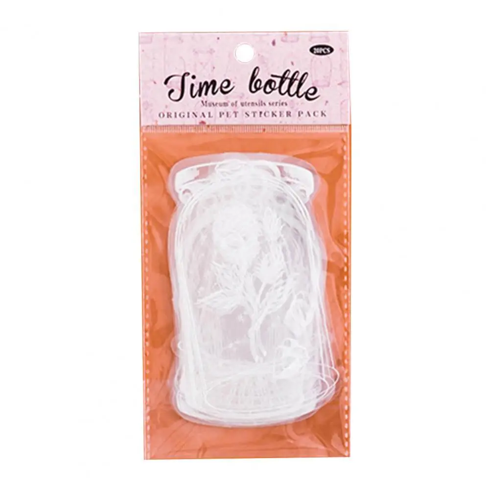 

20Pcs/Bag Decorative Sticker Useful Glassware Shaped Scrapbook Sticker Waterproof Easy to Stick Scrapbook Sticker