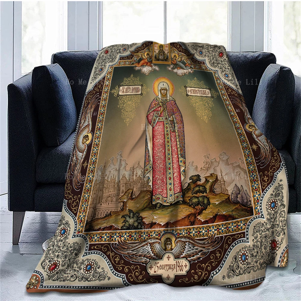 Фланелевое Одеяло с русскими иконами религиозная мать Бога Библия св. Кэтрин