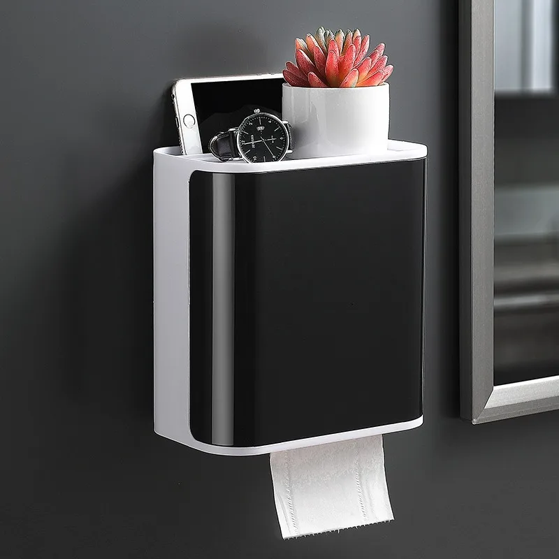 

Waterproof Toilet Paper Holder Wall Mounted Paper Towel Dispenser Tissue Box Home Bathroom Paper Roll Rack Multi-layer Storage