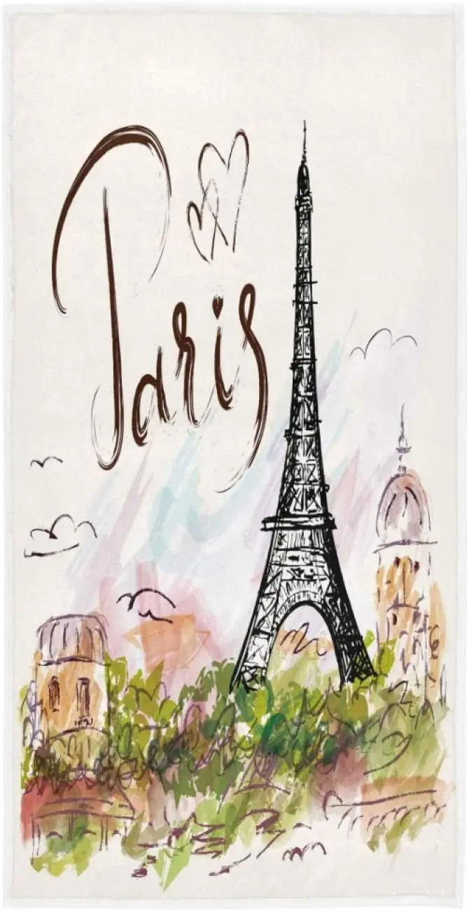 

Полотенце для лица, Эйфелева башня, Франция, картина маслом, художественное мягкое полотенце для ванной, отеля, спа, ручные полотенца havlu