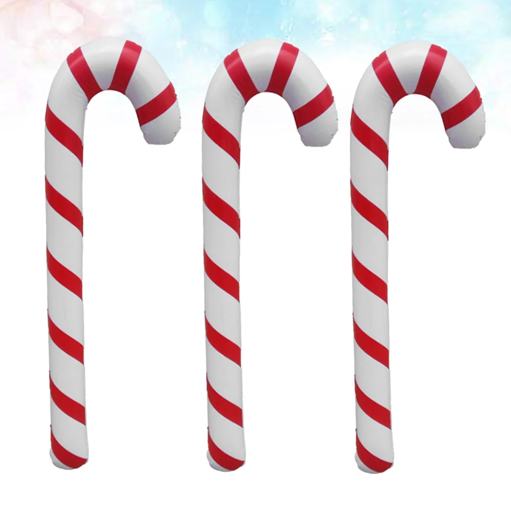 

Candy Christmas Cane Walking Sticks Inflatable Crutches Inflation Lollipop Ornaments Canes Toys Decorative