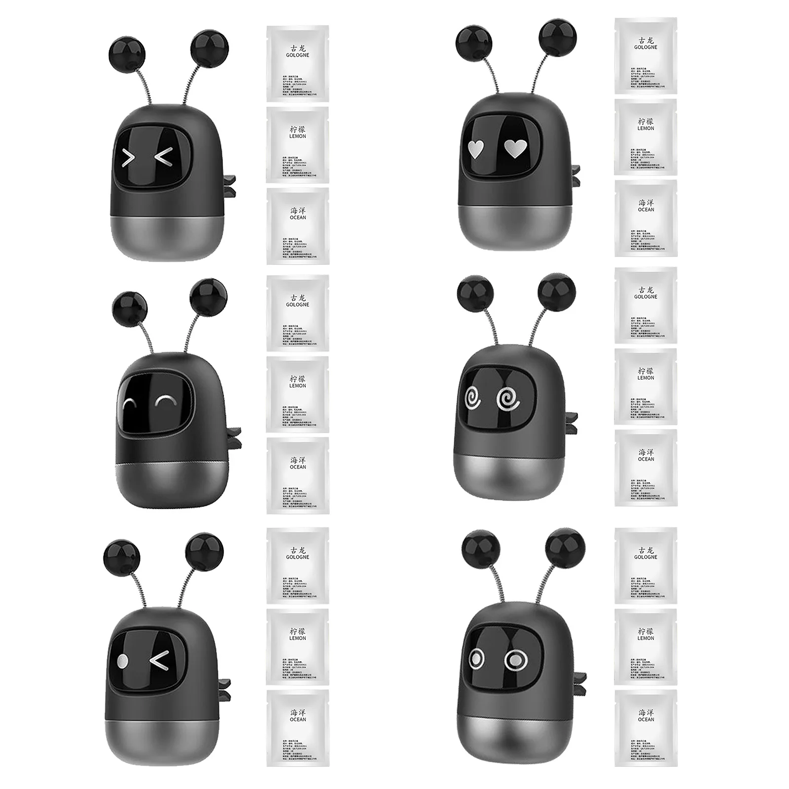 

Автомобильный освежитель воздуха, автомобильный креативный мини-робот-автомобиль, ароматерапия, ароматерапия с зажимом для вентиляции, ар...