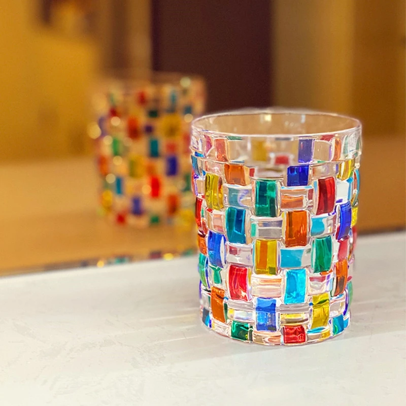 

Whiskey Glass Foreign Wine Glass Cup Hand-painted Painted Lines Woven Crystal Glass Water Glass Beer Mug Wine Organizers