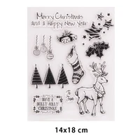 deer christmas clear stamps for diy scrapbooking crafts stencil fairy rubber stamps card making photo album decoration