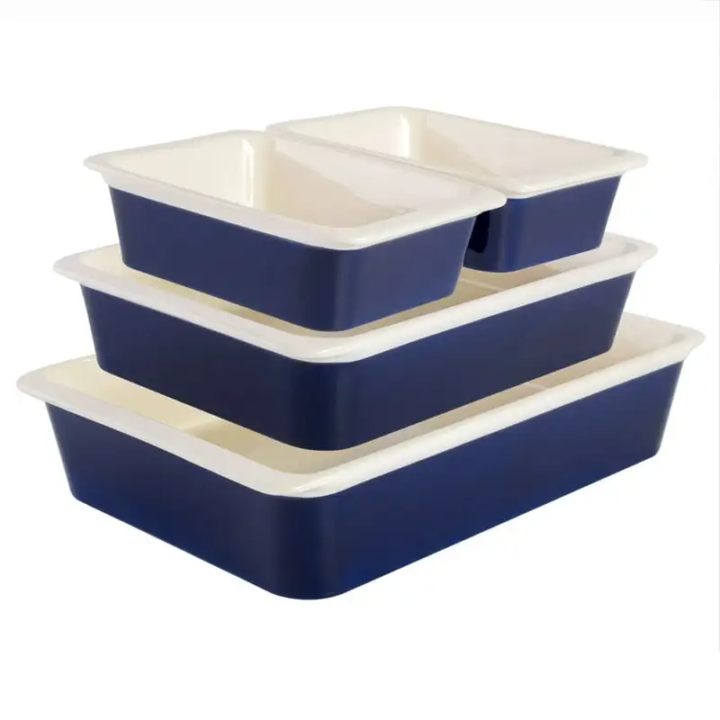 

Blue 4-Piece Nesting Rectangular Stoneware Baker Set, Set of 4