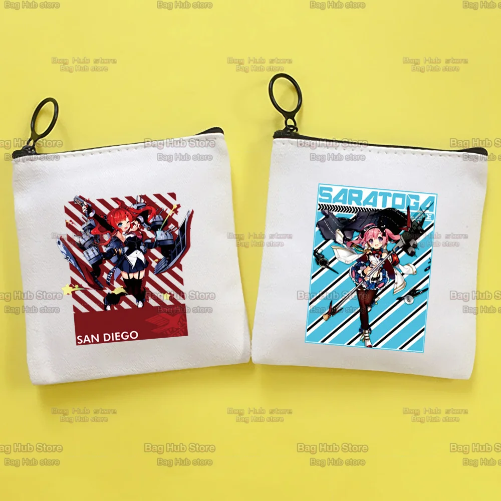 

Anime Game Azur Lane Cartoon Canvas Zipper Coin Bag Female Student Mini Cute Coin Purse Lipstick Bag Small Portable