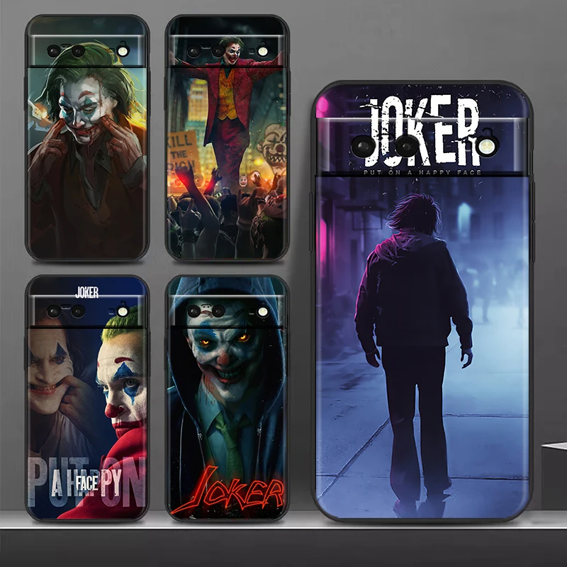 

DC Suicide Squad Joker Movie Shockproof Case for Google Pixel 7 6 Pro 6a 5 5a 4 4a XL 5G Silicone Soft Black Phone Cover