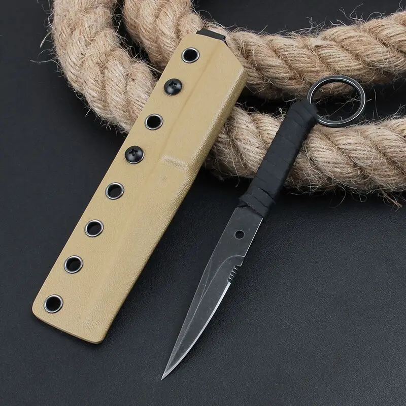 

Trskt 440c Neck Knife Camping Kitchen Tool Outdoor Rescue Survival Pokcet Knives Hunting EDC Tool With Kydex Dropshipping