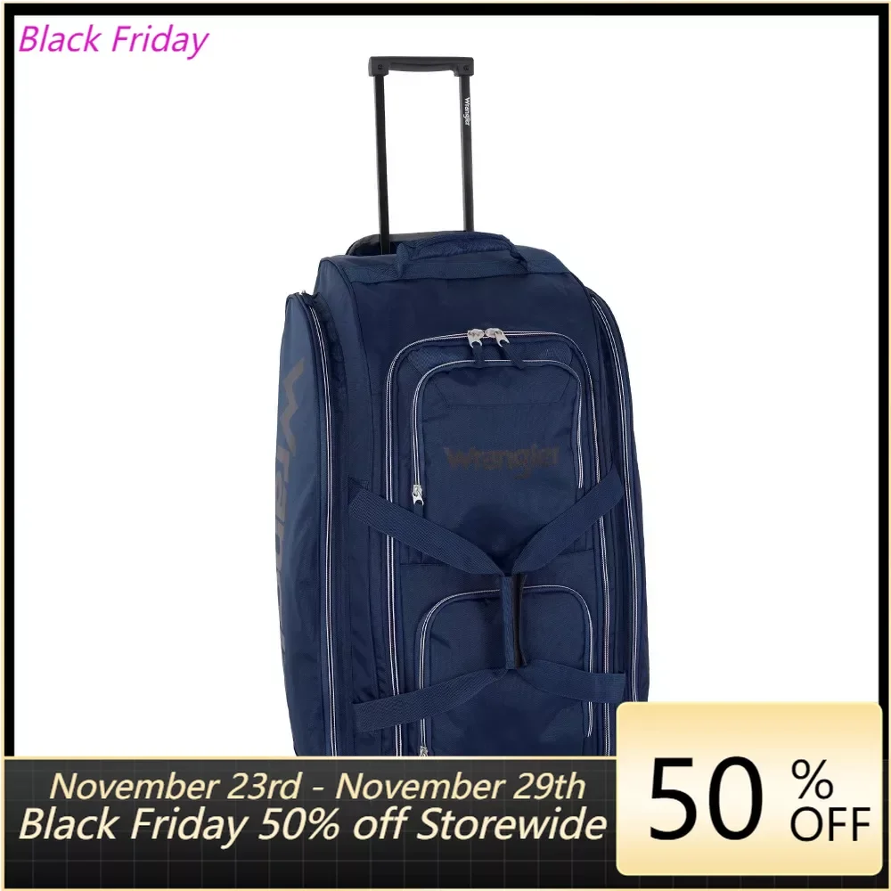 

30" Rolling Upright Travel Duffe Lconvertible Garment Suit Travel Duffel Bag, Harbor Blue