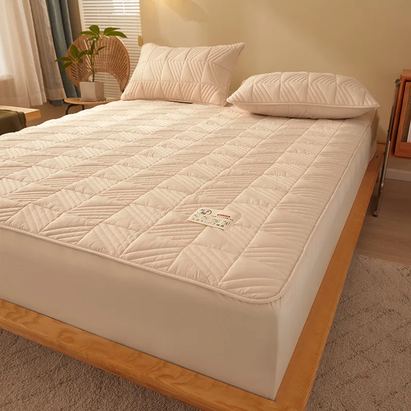 

Category A Raw Cotton Mother Baby Soybean Fiber Bed Sheet Simmons Protective Sleeve Hotel Pure Solid All Inclusive Bedspread Su