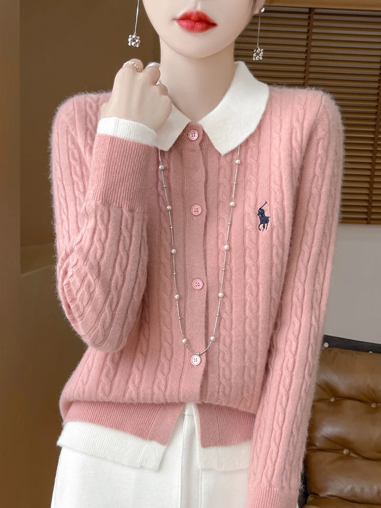 00 флисовый искусственный кардиган из двух предметов женский воротник-поло с