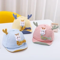 baby peaked hat for spring thin cute cartoon fawn child hat boys girls caps summer sun hat sun protection soft brimmed cap cool