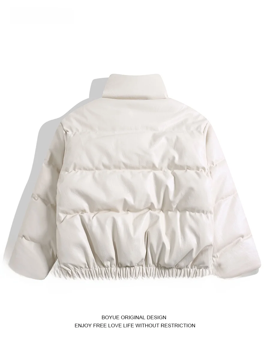 Boyue Ретро Yue Mei Sle Деконструйная короткая куртка из искусственной кожи с